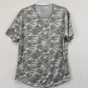 BYLT Basics Men's size Medium Drop Cut Performance Gray Camo Short Sleeve Tee